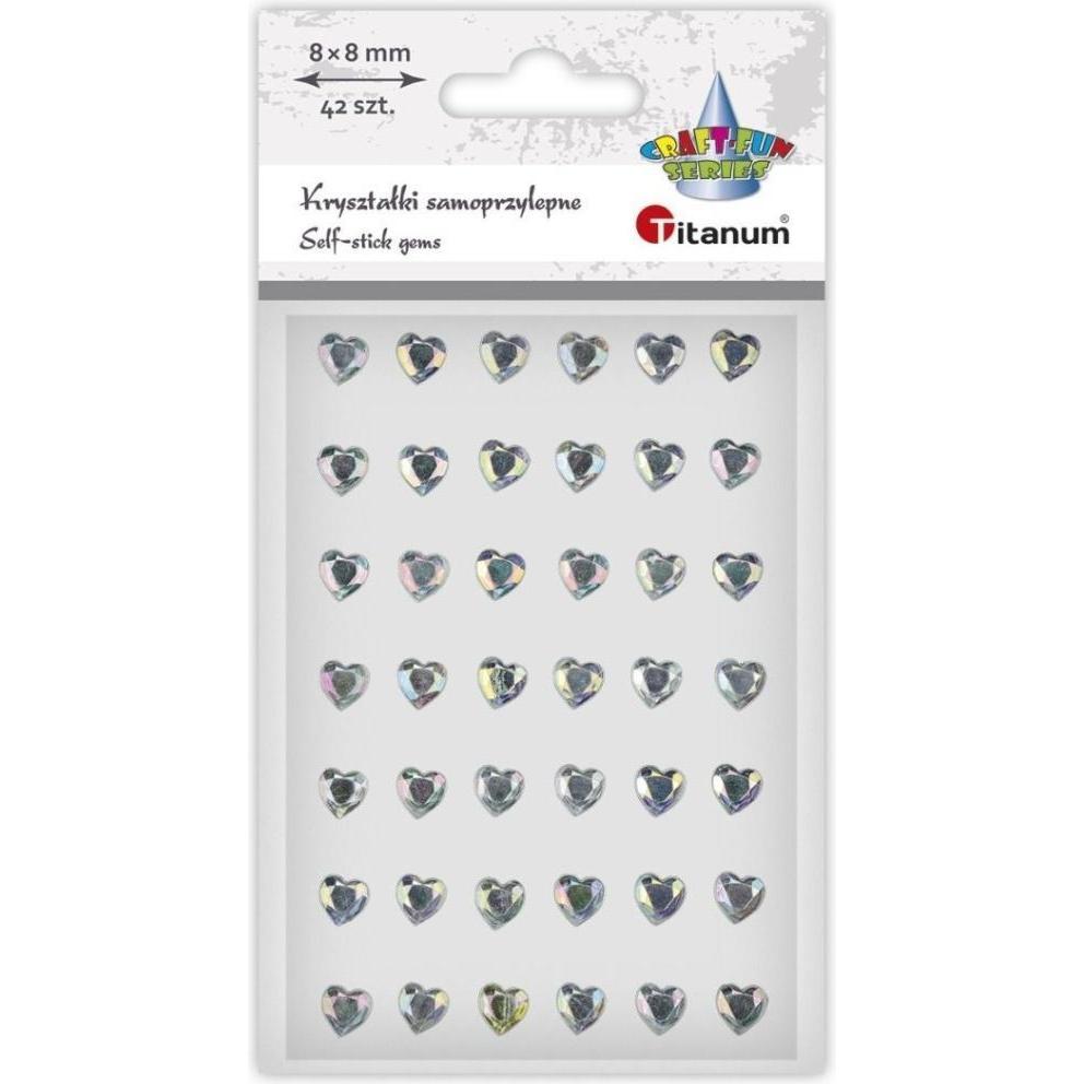 Argo Selbstklebende Kristalle Silberherzen 42 Stk