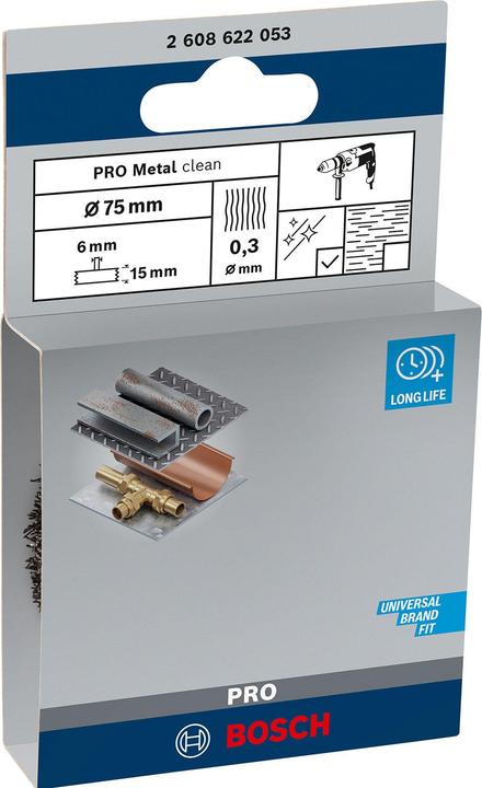 Produktbild Bosch Professional Zubehör PRO Metal clean Scheibenbürste, gerader Schaft, 75 x 0,3 mm