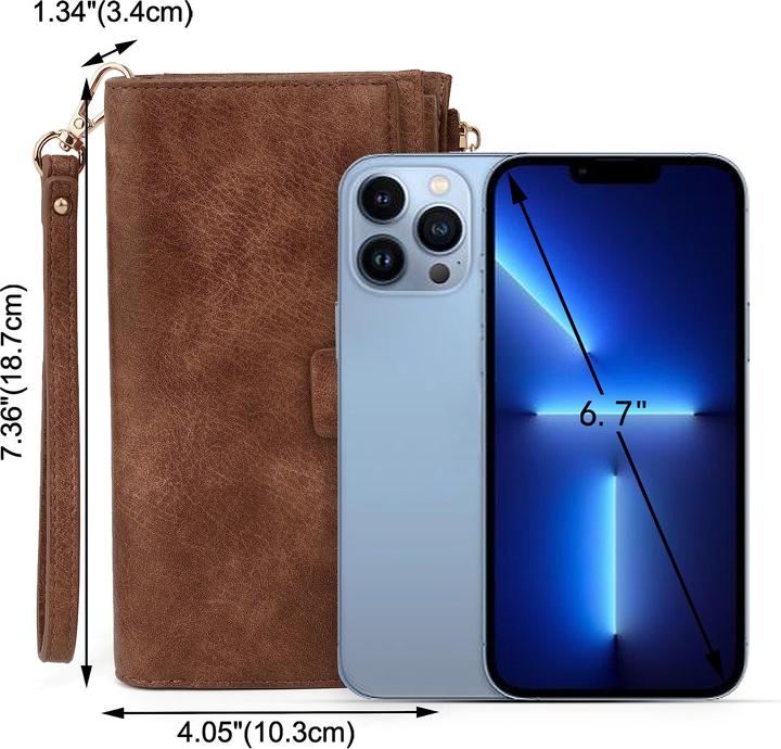 Produktbild Only-Bags.Store Brieftasche RFID-Blockierung Grosse Kapazität Vegan Leder Clutch Wallet 21 Card Slots Holder