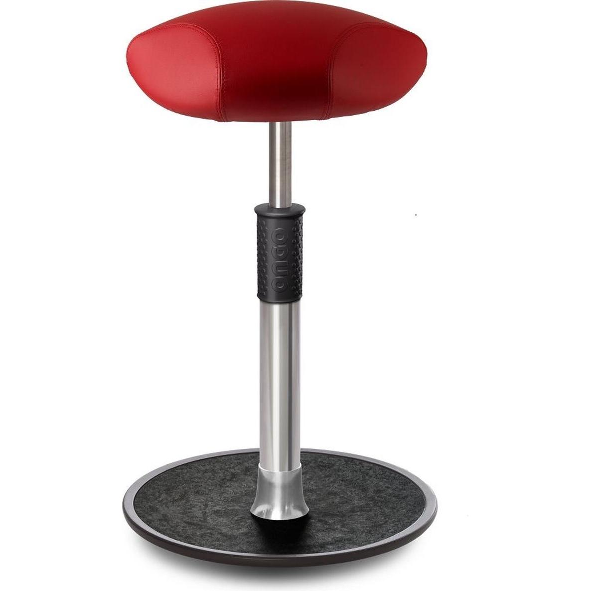 Ongo, Bürostuhl, Sitz- Stehhocker Free Tall Triangel skai Kunstleder Rot chrom /schwarz