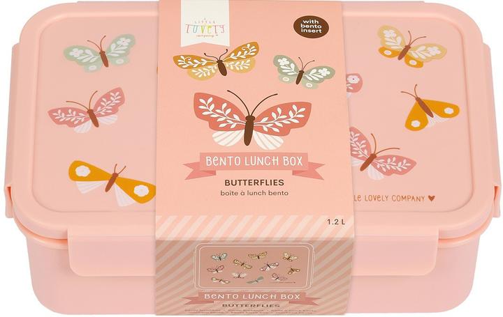 Actual product image A Little Lovely Company Bento lunch box butterflies