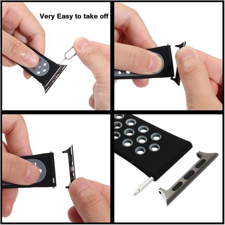 Immagine prodotto Hermex Apple Watch 44mm / 42mm S / M Silicone Sport Strap Cinturino Morbido BLU BIANCO (44 mm, 42 mm, Silicone)