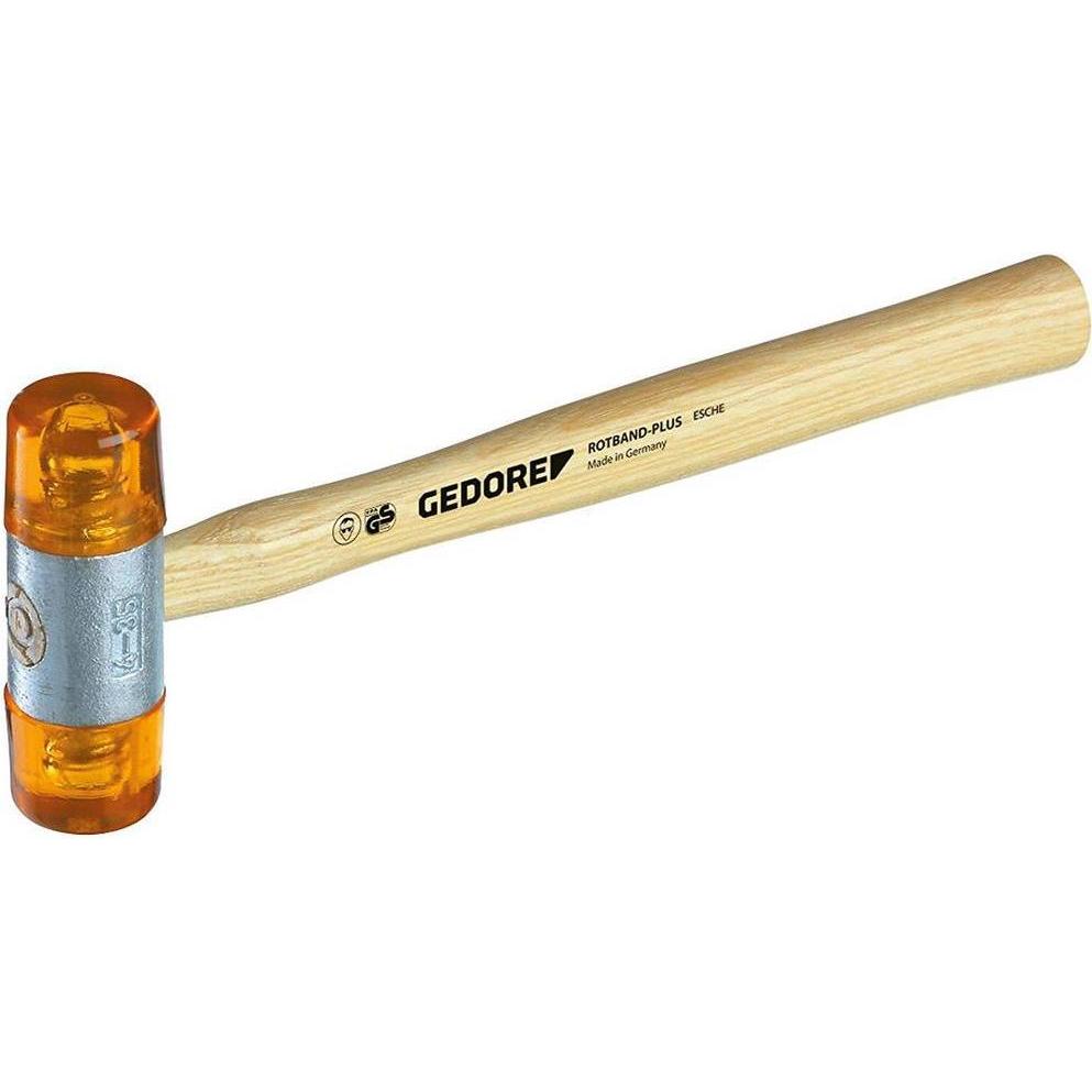 Gedore, Hammer, Plastikhammer, Ø 32 mm, Auswechselbare Köpfe aus Cellulose-Acetat, Robuster Stiel aus Esche (365 g)