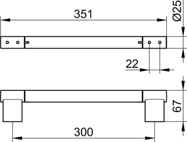 Actual product image Keuco Grab rail Plan 351 mm chrome-plated 14907010000