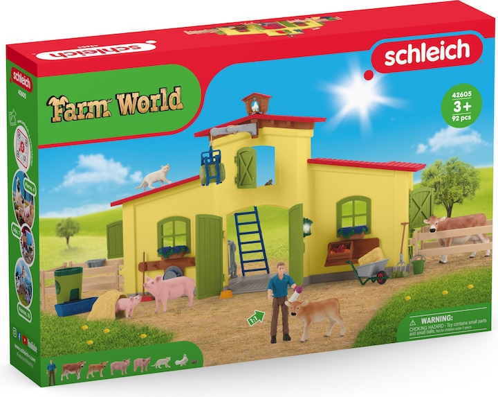 Actual product image Schleich Farm World Large Stable with Animals and Accessories