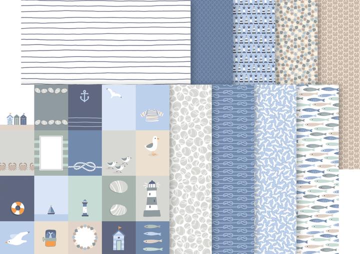 Artemio Papier-Set "Marée Haute" (150 g/m², 10x)