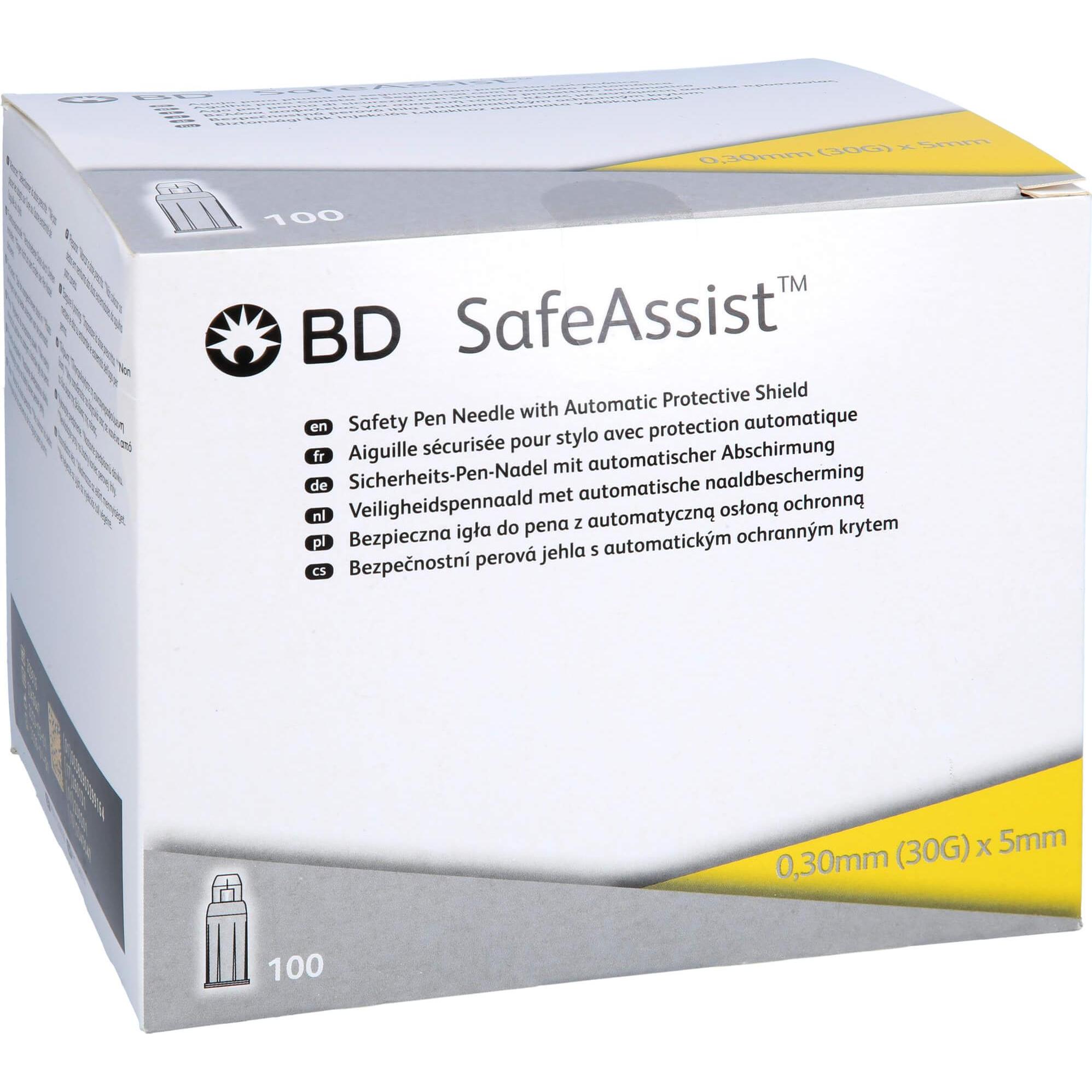 BD, Bluttest, SafeAssist Sicherheitspennadel 5mm 100 Stk (Pen Nadeln + Einmalkanülen)