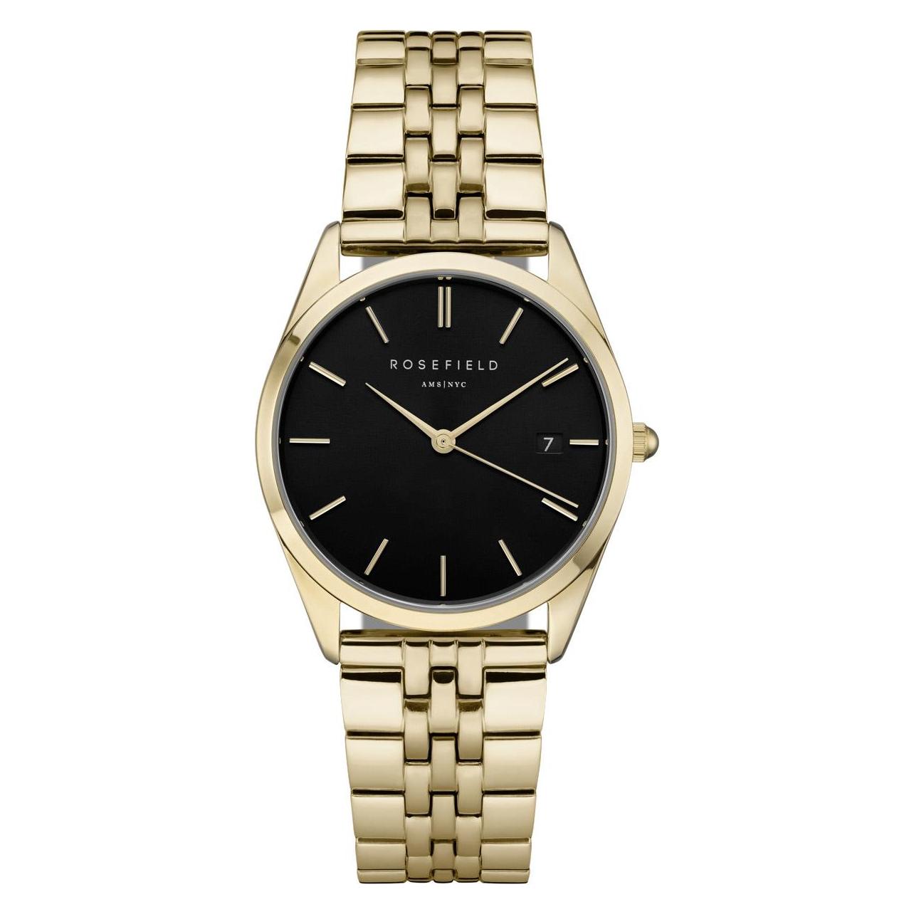 Rosefield, Armbanduhr, The Ace Black Gold, Gold, (Analoguhr, 33 mm)