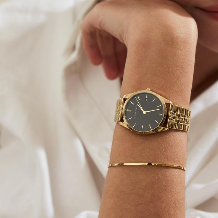 Productafbeelding Rosefield De Aas Zwart Goud (Analoog horloge, 33 mm)