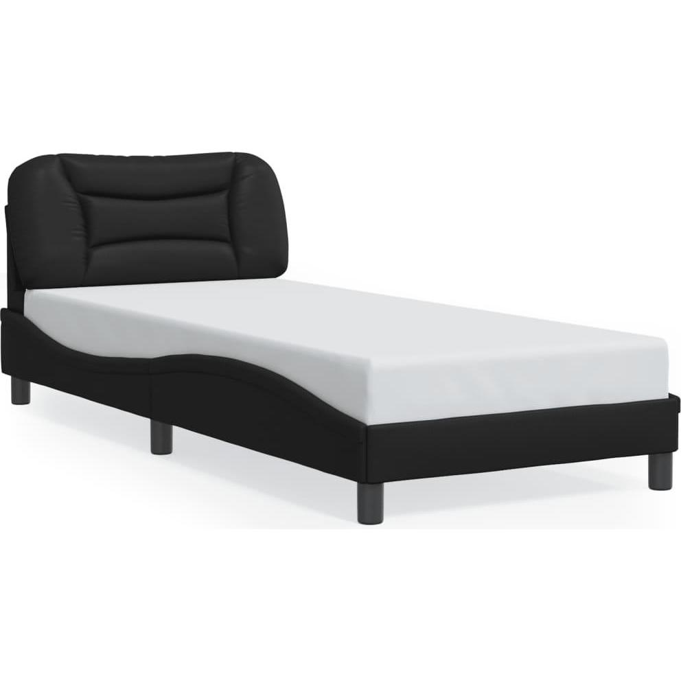 VidaXL, Bett, Bettgestell mit Kopfteil Kunstleder (90 x 200 cm)