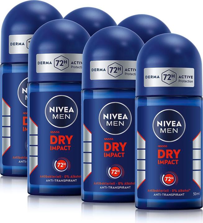 Actual product image NIVEA MEN Multipack Dry Impact Roll-on (6 Stück) (Roll-on, 50 ml)