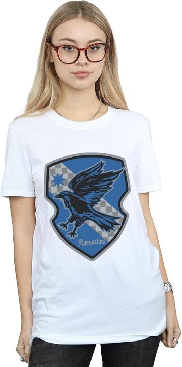 Actual product image Womens/Ladies Ravenclaw Crest Flat Cotton Boyfriend T-Shirt (3XL)