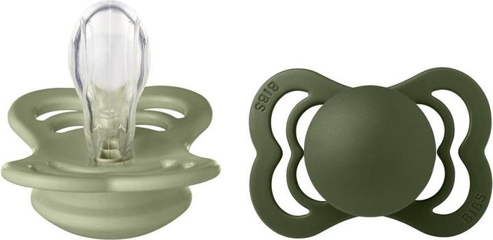 Immagine prodotto Bibs Succhietto supremo in silicone (confezione da 2), Hunter Green & Sage (taglia 1, 0-6M) (2 x, fino a 6 M.)