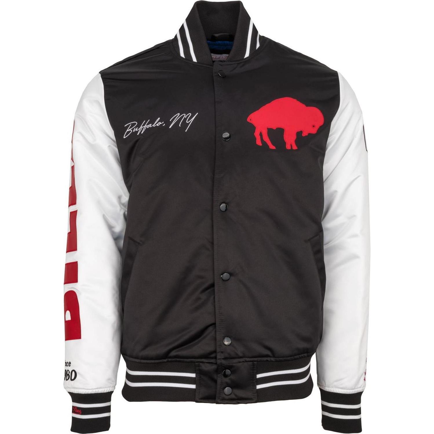 Thumbnail - Mitchell & Ness, Herren, Jacke, M&N Varsity Satin Jacke - NFL Buffalo Bills - XL (XL), Schwarz, XL