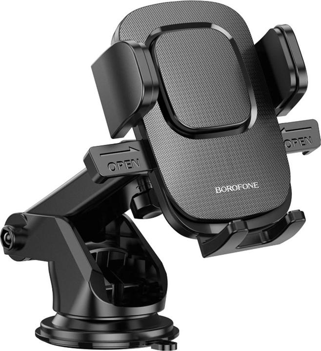 Borofone - Car Holder (BH60) - with Suction Cup, for Dashboard/Windshield, 4.5-7" Phone - Black Grey