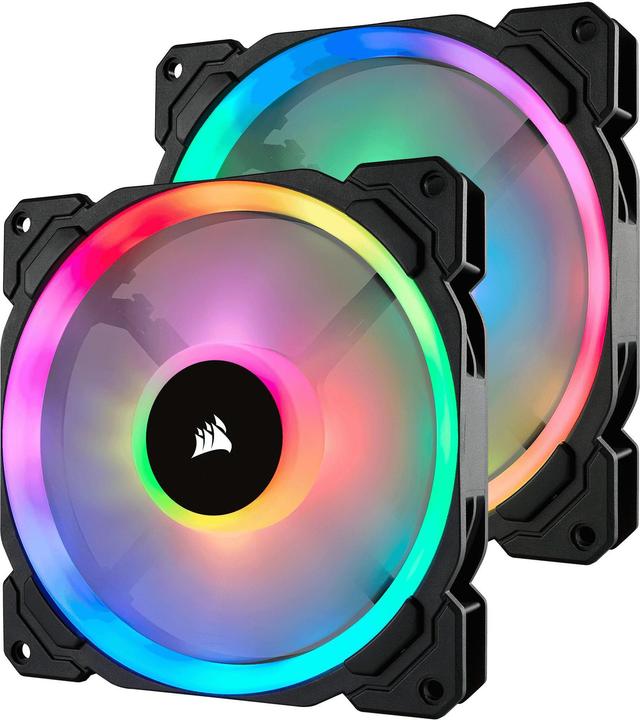 Produktbild Corsair Fan LL140 RGB 120mm Dual Light Loop RGB LED PWM Fan 2 pack with Lighting Node Pro (140 mm)