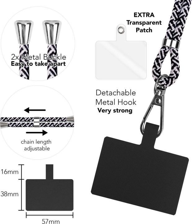 Actual product image Nalia Universal mobile phone necklace with pad