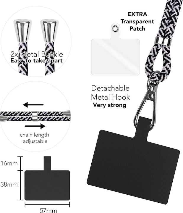 Productafbeelding Nalia Universele mobiele telefoonketting met pad