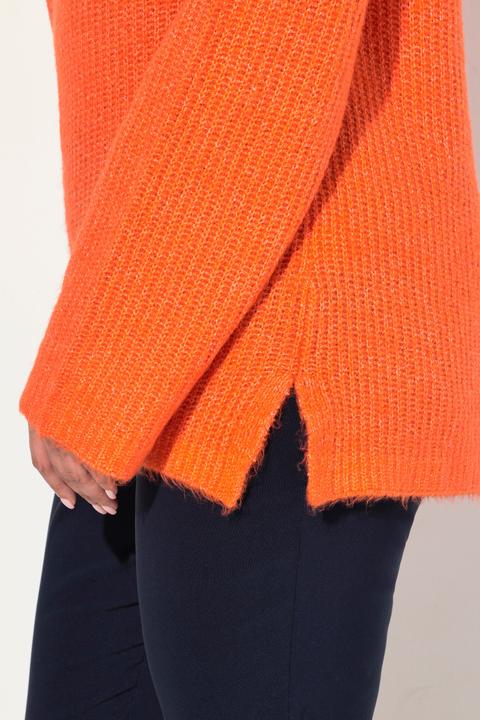Produktbild Ulla Popken Pullover, Rippstrick, Rollkragen, Langarm, recycelt (56)