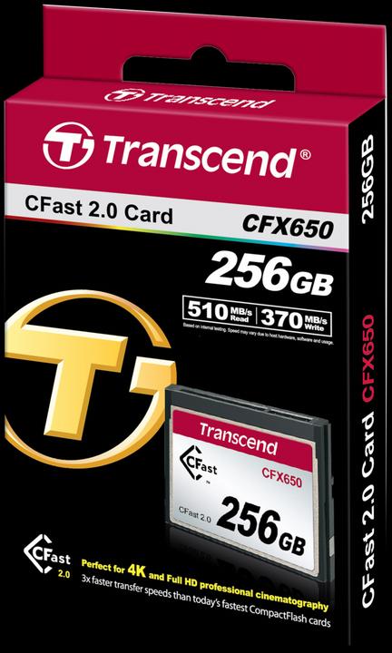 Produktbild Transcend CFast 2.0 CFX650 256GB (256 GB, CFast 2.0)