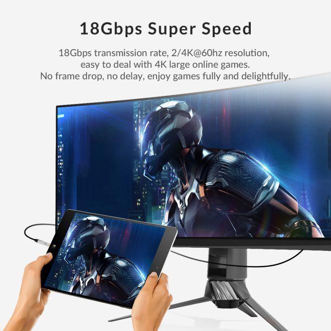 Produktbild Orico GHD802 Micro HDMI auf HDMI / HDMI auf HDMI 2-in-1 Glasfaser Kabel (15 m)