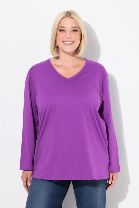 Produktbild Ulla Popken Shirt, V-Ausschnitt, Relaxed, Langarm (60)