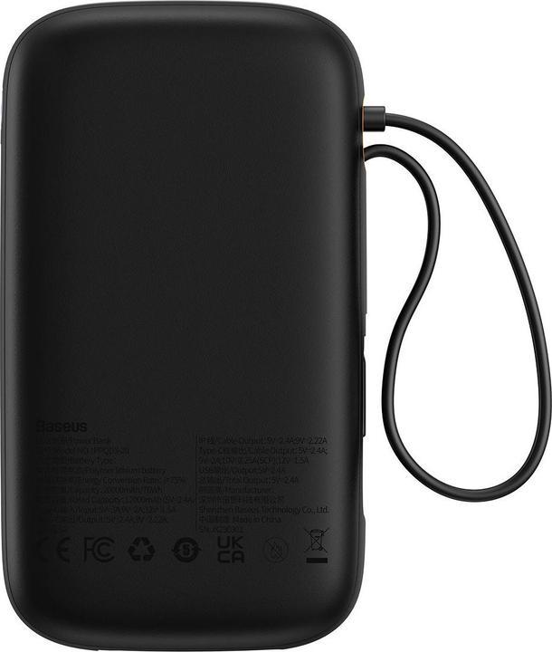 Actual product image Baseus QPOW 2 DUAL KABLOLU 10.000 MAH 22.5W POWERBANK-SIYAH (10000 mAh, 22.50 W, 37 Wh)