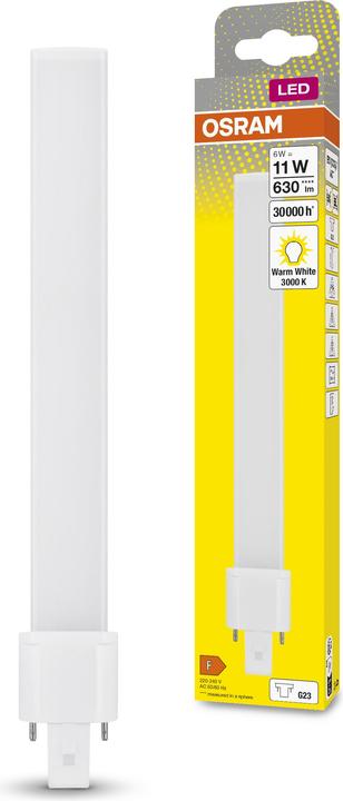 Actual product image Osram Dulux S (G23, 6 W, 630 lm, 1 x, F)