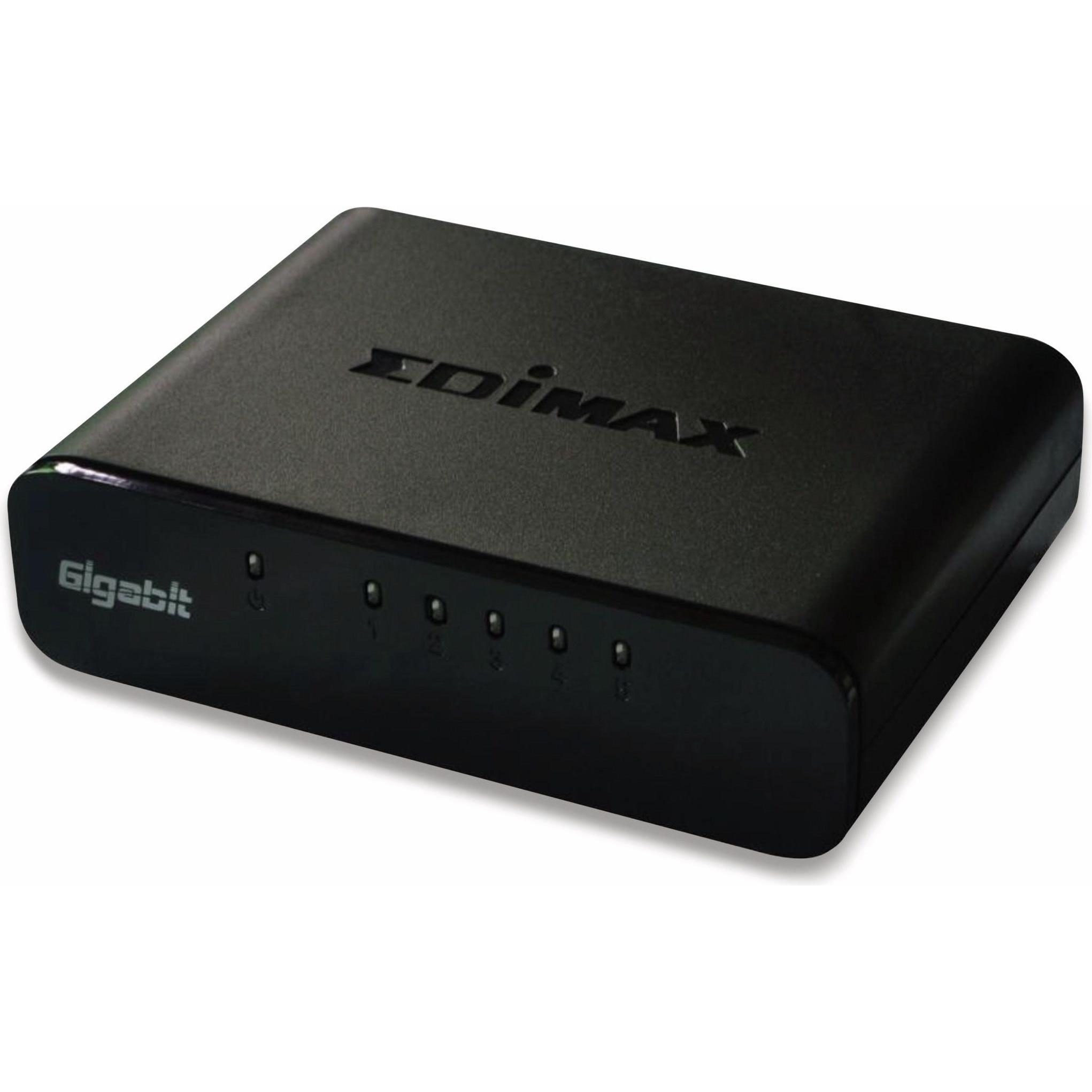 edimax ES-5500G V3: 5 Port Switch, 1Gbps (5 Ports), Netzwerk Switch, Schwarz