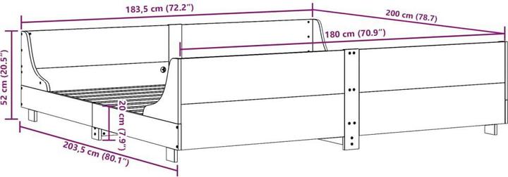 Actual product image vidaXL Bettrahmen (180 x 200 cm)