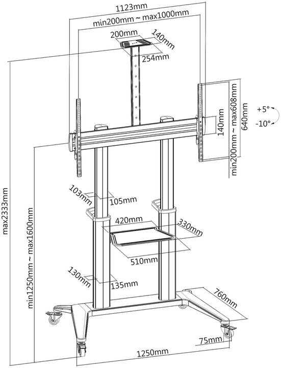 Produktbild PureMounts PDS-0012C (140 kg, 37" - 90")