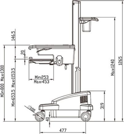 Produktbild Multibrackets PC/Laptop-Wagen Workstation Cart NB mit Batteriepack