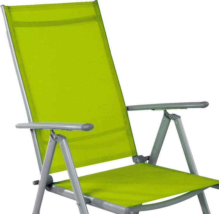 Actual product image Mojawo 6 Stück Garten Klappstuhl Aluminium - Textilen Silbergrau/Lime