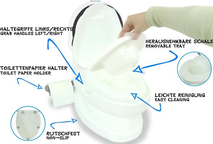 Image du produit Jamara Mes petites toilettes Pingouin avec son de chasse d'eau et porte-papier toilette