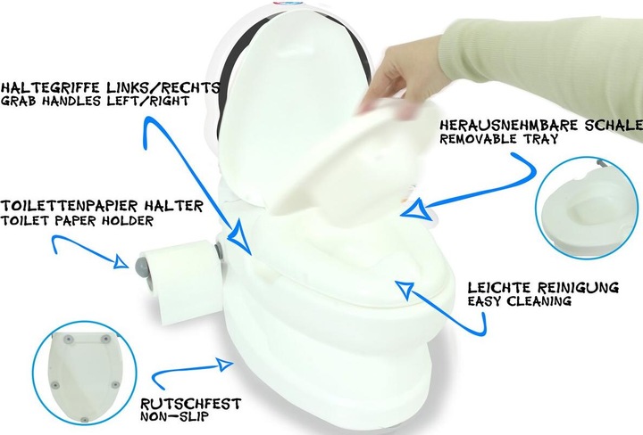 Actual product image Jamara My Little Toilet Penguin with Flushing Sound and Toilet Paper Holder