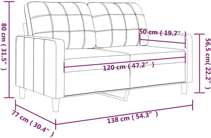 Produktbild vidaXL 2-Sitzer-Sofa (2-Sitzer)