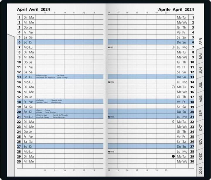 Produktbild Stewo Taschenagenda Modell 782, farbig assortiert (8.7 x 15.3 cm, 1 Woche / 2 Seiten)