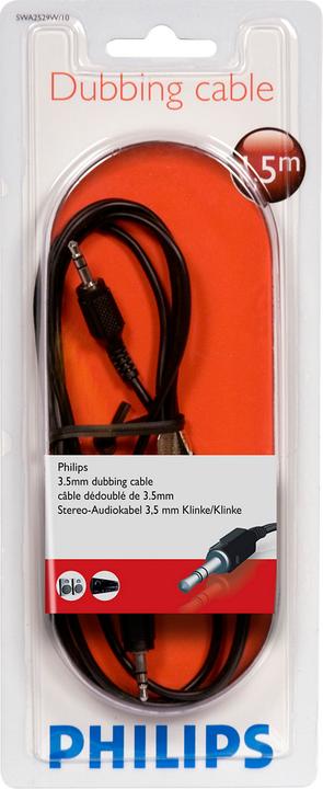 Actual product image Philips CABLE 3.5MM-3.5MM 1.5M SWA2529W (1.50 m, 2.5mm jack cable)