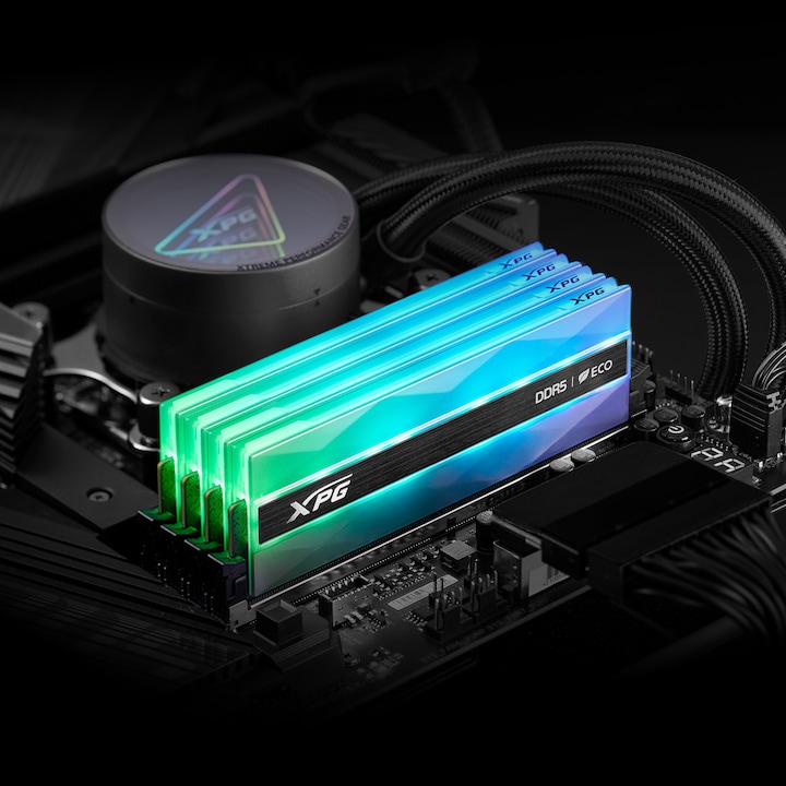 Image du produit Adata DDR5 16GB 6000-30 XPG Lancer Neon RGB gris argenté (1 x 16GB, 6000 MHz, RAM DDR5, U-DIMM)