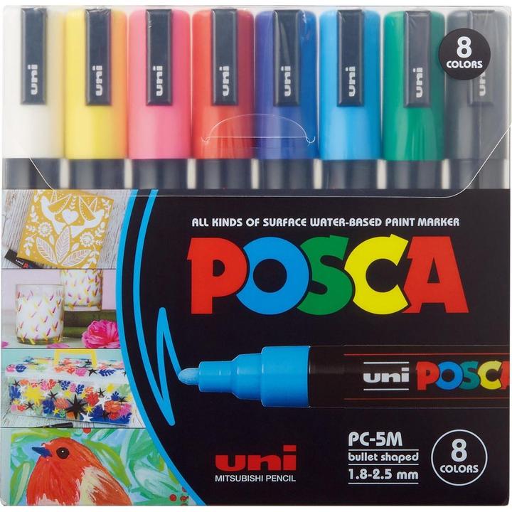 Produktbild Posca Marker PC-5M Rundspitze (Grundfarben, 2.50 mm, 8 x)