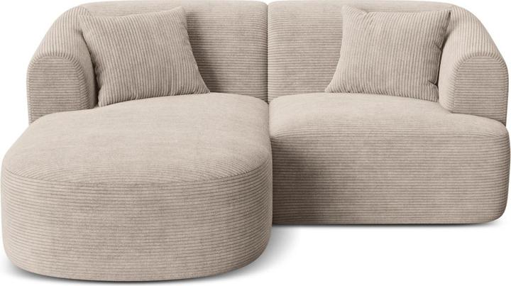 Cosmopolitan Design Modular Left Corner Sofa, "Campi", 3 Seats, Cappuccino, 180x156x70 Made in Europe (Corner sofa)