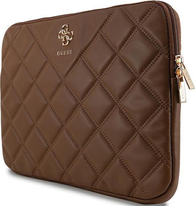 Actual product image Guess Sleeve GUCS14ZPSQSSGW 14" brązowy/brown Quilted 4G (14")