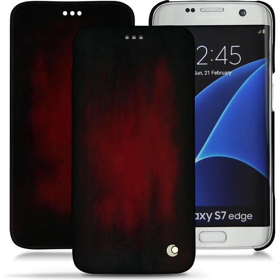Noreve Lederschutzhülle horizontal (Samsung Galaxy S7 Edge), Smartphone Hülle, Rot