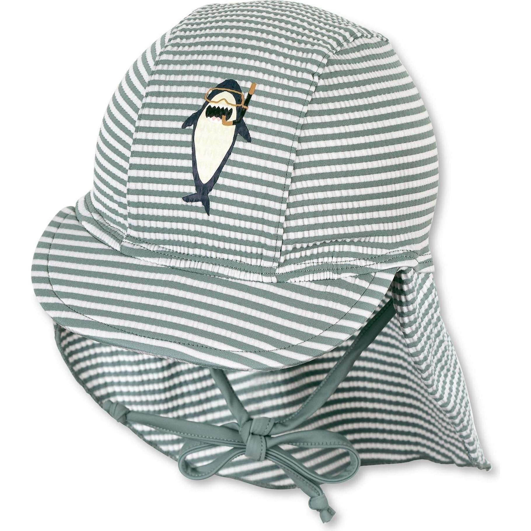 Sterntaler, Unisex, Cap, Kid's SchirmmÃ¼tze Nackenschutz Hai, Grün, (45)