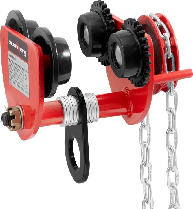 Produktbild Steinberg Rollfahrwerk Krankatze Laufkatze Handfahrwerk 1.000 kg 60-110 mm mit Kette