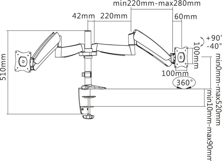 Produktbild Reflecta FLEXO DeskPro 27-1010 D (Standfuss, 27.01", 9 kg)
