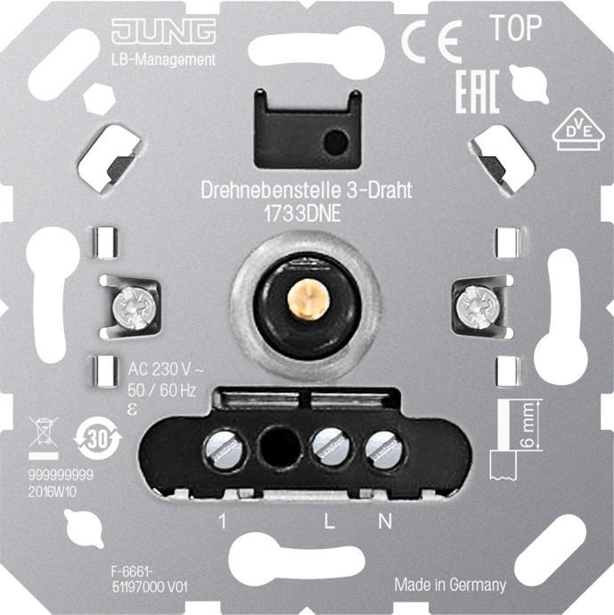 Produktbild JUNG Drehnebenstelle 3-Draht 1733DNE