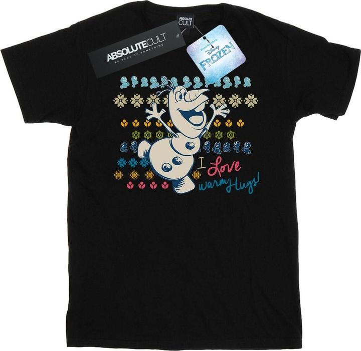 Actual product image Disney Womens/Ladies Frozen I Love Warm Hugs Cotton Boyfriend T-Shirt (XL)