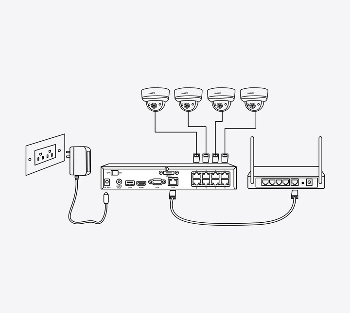 Actual product image Reolink NVS16-8MD8 4K PoE system with 8 cameras (3840 x 2160 pixels)