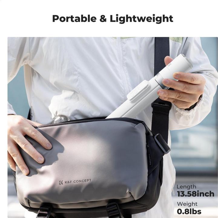 Actual product image K&F Concept X96 1.75M Phone Selfie Stick with 9 Buttons Bluetooth Remote Control, Phone Holder (White)